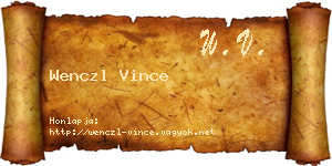 Wenczl Vince névjegykártya