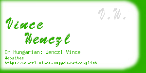 vince wenczl business card